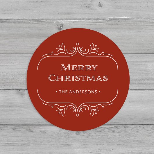 Moderne deco | Rood en Blush Roze Vrolijk Kerstfee Ronde Sticker