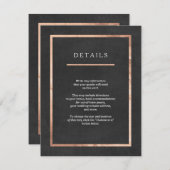 Moderne deco Roos Gold en zwarte bruiloft Kaarten (Voorkant / Achterkant)