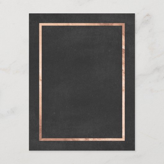 Moderne deco Roos Gold en zwarte bruiloft Kaarten (Achterkant)