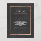 Moderne deco Roos Gold en zwarte bruiloft Kaarten (Voorkant)