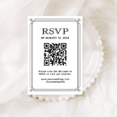 Moderne Deco RSVP en QR-code | Zwart-Wit Informatiekaartje