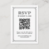Moderne Deco RSVP en QR-code | Zwart-Wit Informatiekaartje (Voorkant)