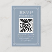 Moderne Deco RSVP met QR-code | Dusty Blue Informatiekaartje (Voorkant)