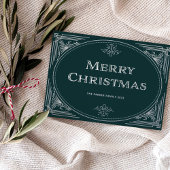 Moderne deco | Smaragdgroen en Kerstfoto Folie Feestdagenkaart