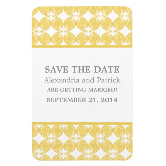 Moderne Deco sparen de Magnetdatum, Geel Magneet (Verticaal)