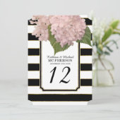 Moderne deco-stijl hydrangea Faux Gold Striped Kaart (Staand voorkant)