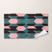 Moderne deco-stijl roze en Blauwgroen Bad Handdoek (Handdoek)