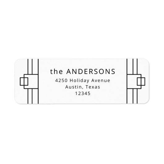 Moderne deco | Zwart-wit Etiket (Voorkant)