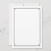 Moderne deco | Zwart-wit repetitiediner Kaart (Achterkant)