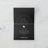 Moderne Deco Zwart Zwaan Foto Bruiloft Gevouwen Bedankkaart (Binnen)