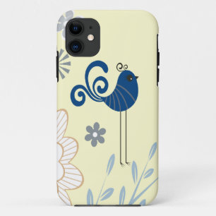 Moderne Decoratieve Blauwe Vogels Case-Mate iPhone Case