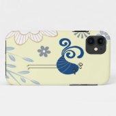 Moderne decoratieve blauwe vogels Case-Mate iPhone case (Achterkant (horizontaal))