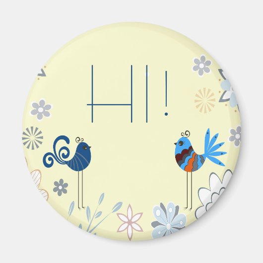 Moderne decoratieve blauwe vogels magneet (Voorkant)