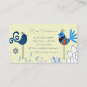 Moderne decoratieve blauwe vogels visitekaartje (Achterkant)