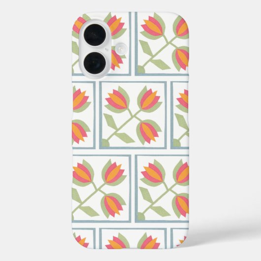 Moderne decoratieve bloemenpatroon Case-Mate iPhone case (Achterkant)