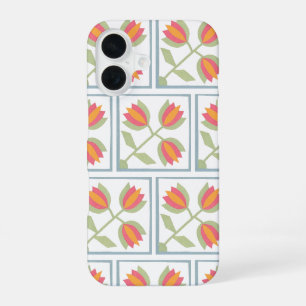 Moderne decoratieve bloemenpatroon iPhone 16 hoesje