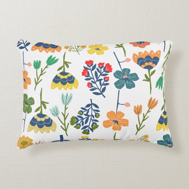 Moderne decoratieve bloempatroon Waterverf Chic Accent Kussen (Voorkant)