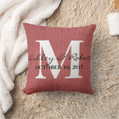 Moderne decoratieve Burlap White Monogram Weddensc Kussen (Deken)