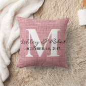 Moderne decoratieve Burlap White Monogram Weddensc Kussen (Deken)