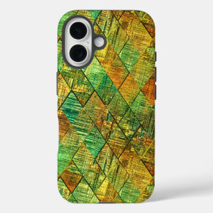 Moderne decoratieve geometrische glas-in-lood iPhone 16 hoesje