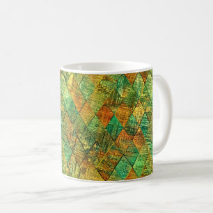 Moderne decoratieve geometrische glas-in-lood koffiemok
