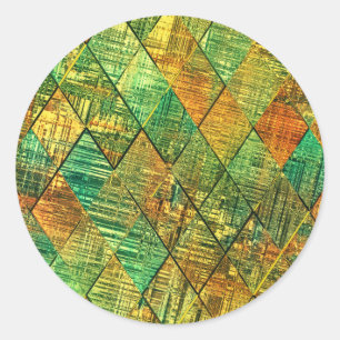 Moderne decoratieve geometrische glas-in-lood ronde sticker