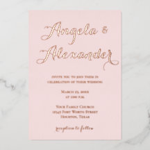 Moderne decoratieve kalligrafie Blush Pink Wedding
