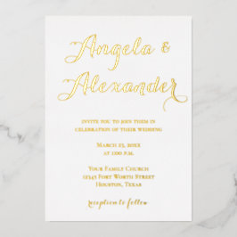 Moderne decoratieve kalligrafie folie uitnodiging