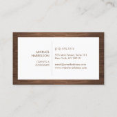Moderne decoratieve Logo op warme houtnerf Visitekaartje (Achterkant)