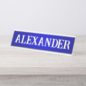 Moderne decoratieve naam Blauwe gradiënt Bureau Naambordje (Voorkant)