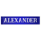 Moderne decoratieve naam Blauwe gradiënt Naambordje (Voorkant)