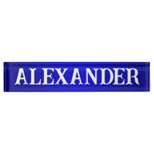 Moderne decoratieve naam Blauwe gradiënt Naambordje