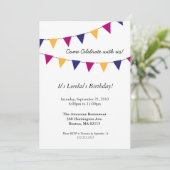 Moderne decoratieve vlaggenuitnodiging kaart (Staand voorkant)