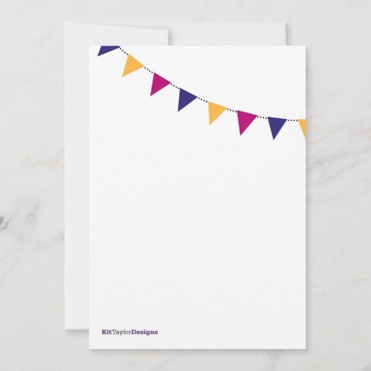 Moderne decoratieve vlaggenuitnodiging kaart (Achterkant)