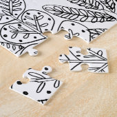 Moderne decoratieve zwart-wit boompatroon legpuzzel (Zijkant)