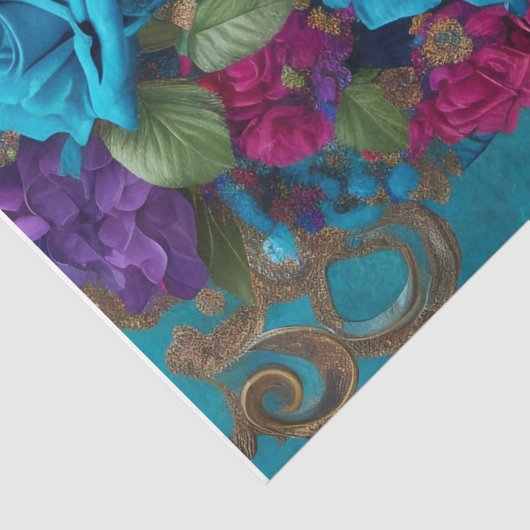 Moderne decoupage bloemen gekroond weefsel papier (Detail)