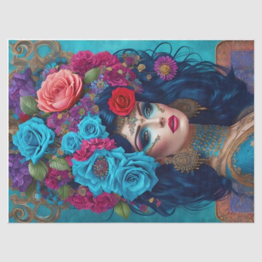 Moderne decoupage bloemen gekroond weefsel papier (Voorkant)