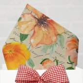 Moderne decoupage gele bloem script letters tissuepapier