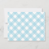 Moderne deeg licht blauw gingham met speldenknop notitiekaartje (Achterkant)