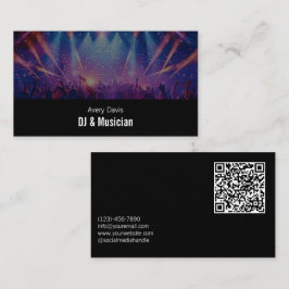 Moderne Deejay-muziek DJ-feestmuziek Djing-QR-code Visitekaartje