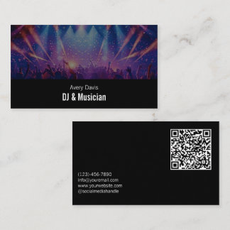 Moderne Deejay-muziek DJ-feestmuziek Djing-QR-code Visitekaartje