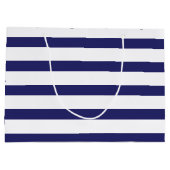 Moderne Deep Blue Stripes Gouden Hert Groot Cadeauzakje (Achterkant)