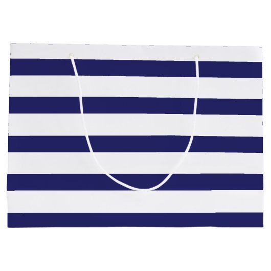 Moderne Deep Blue Stripes Gouden Hert Groot Cadeauzakje (Achterkant)