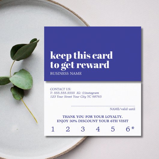 Moderne Deep Blue White Beauty Bold Salon Klantenkaartje