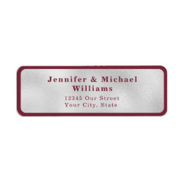 Moderne Deep Bourgogne Zilveren Grijze Bruiloft Etiket