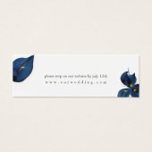 Moderne Deep Indigo Blue Wedding Website RSVP Mini Visitekaartjes (Voorkant)