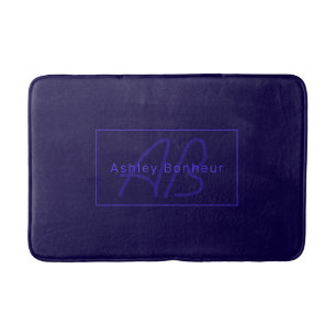 Moderne Deep Purple Kleuren Coole Naam & Monogra Badmat