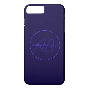 Moderne Deep Purple Kleuren Coole Naam & Monogra iPhone 8/7 Plus Hoesje
