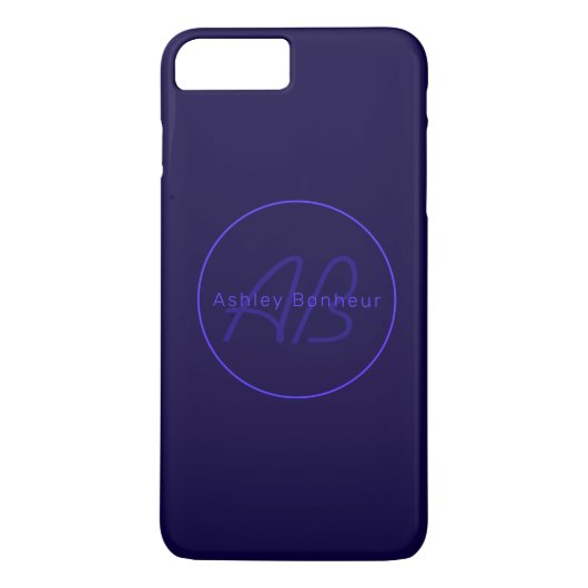 Moderne Deep Purple Kleuren | Coole Naam & Monogra Case-Mate iPhone Case (Achterkant)