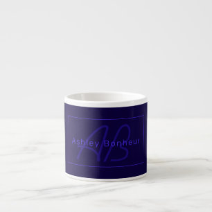 Moderne Deep Purple Kleuren Coole Naam & Monogra Espresso Kop